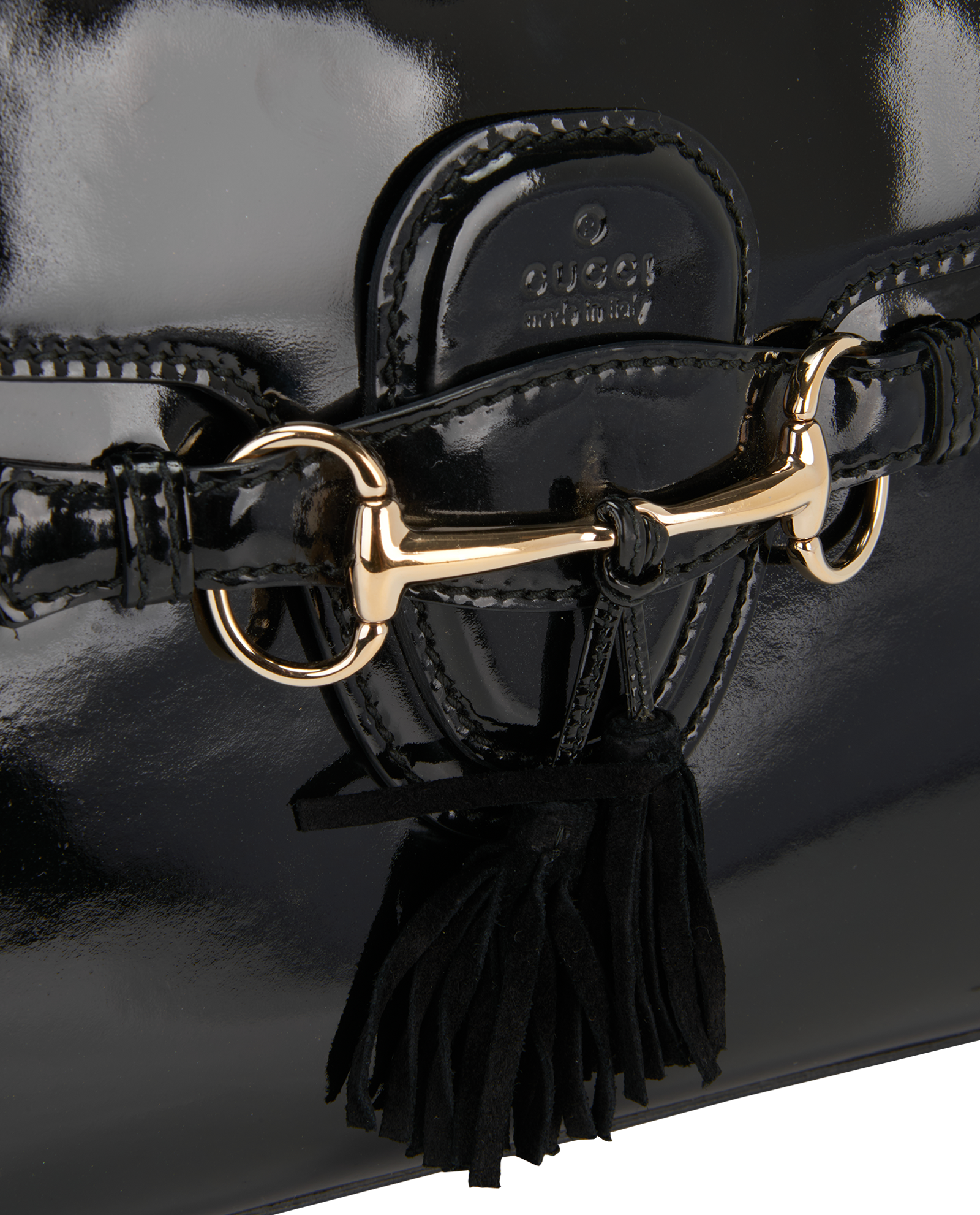 Medium Emily, &pound;495, Handbags, Black, Patent Leather, Other view